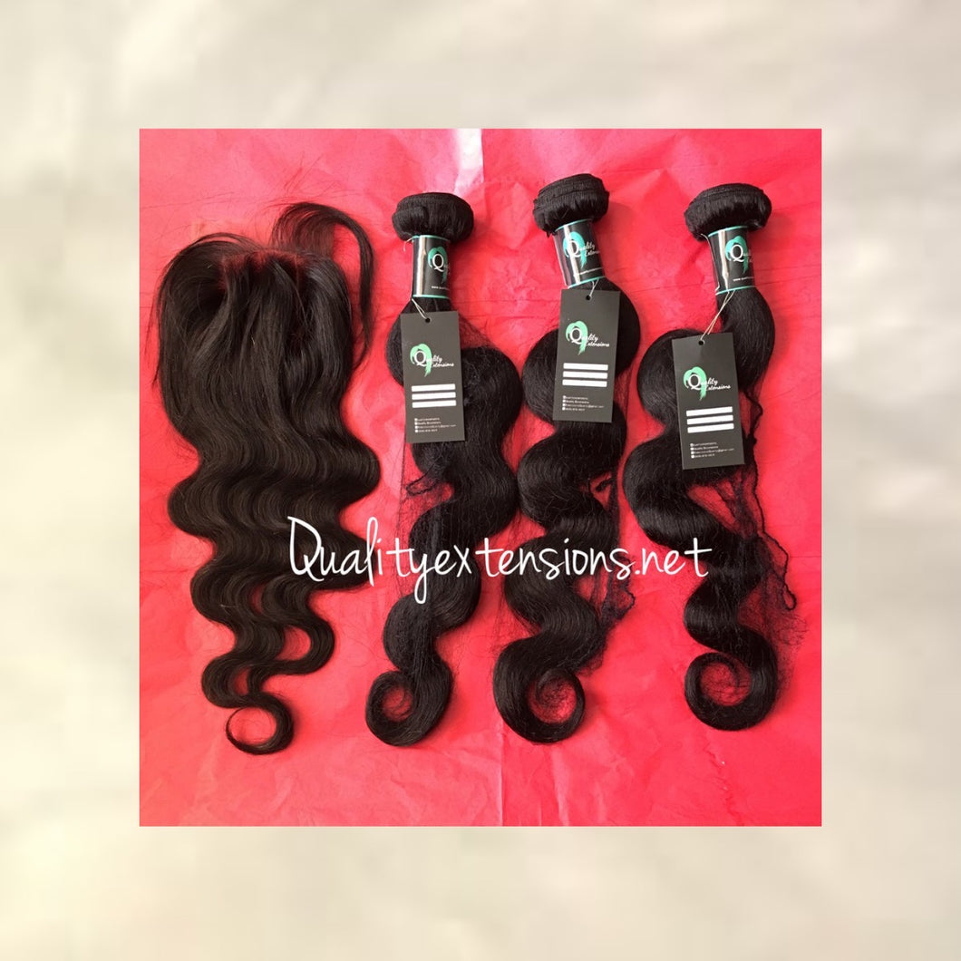 Three Bundles w/ Lace Closure 4